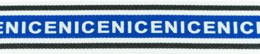 Ripsband NICE - 3 cm - schwarz/weiß/blau